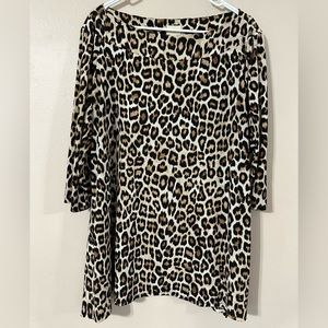 Chico’s Leopard Print Blouse Size 3 NWOT
